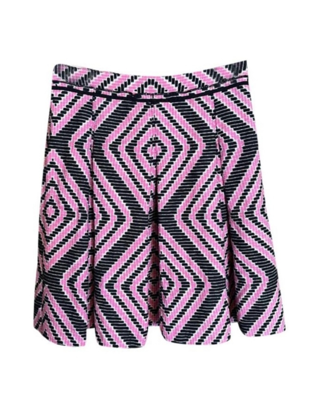 Tory Burch Pink Pleated A Line Diamond Navy Blue Skirt A Line Size | 2